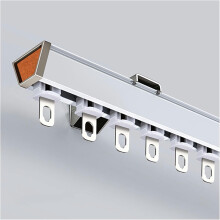 Rail de rideau en aluminium blanc en forme de V, 150 cm
