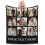 Personalized Flannel Throw Blanket with Photo and Text Black 1