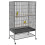 Bird Cage with Perches, Toys, Removable Base Tray and Storage Shelf, Grey 1