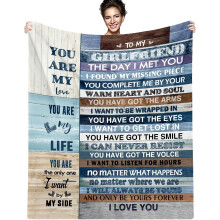 Romantic Throw Blanket for Wife Grey 130x150cm