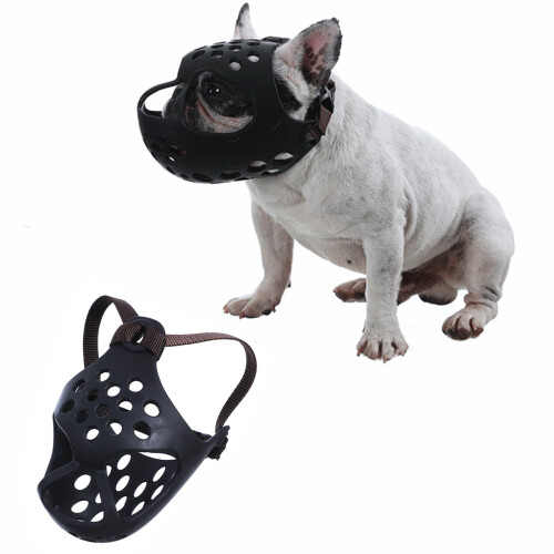 Dog Muzzle for Short Snouts Breathable Rubber 1 Piece
