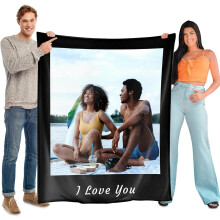 Couverture personnalisée 76 x 100 cm, texte ou photo personnalisés