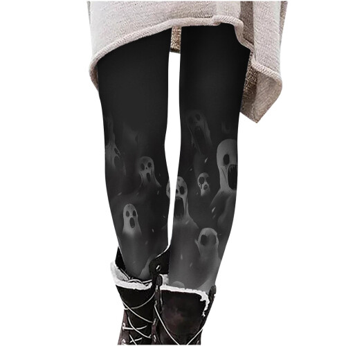Damleggings med skräcktryck, stretchiga, ankellånga 2