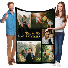 Couverture photo personnalisée en flanelle polaire 32 x 48 pouces