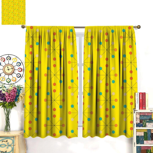 Mid Century Curtains Retro 50s Pattern 2 Panels 42x54 in 2
