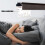 Tringle à rideaux simple rail 90 cm noire, fixation plafond 3