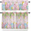 Spring Easter Kitchen Curtains Set Pink Plaid Floral Eggs 2