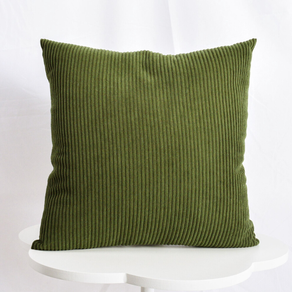 Dark Green Corduroy Decorative Pillow 50x50cm with PP