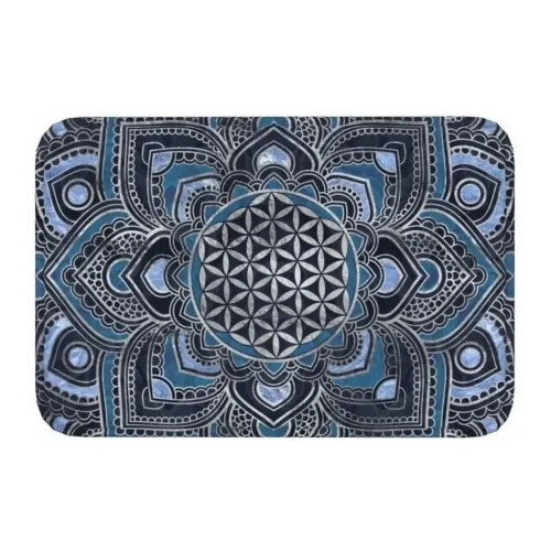 Tapete de porta Mandala Flor da Vida Lótus 45,7 x 76,2 cm (18 x 30 polegadas)