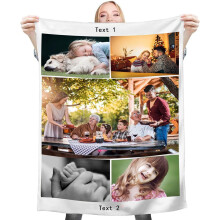 Gepersonaliseerde fleece fotodeken 80x120cm met 9 foto's
