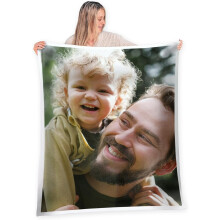 Couverture polaire personnalisée 127 x 152 cm avec photos et texte
