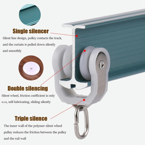 Tringle à rideaux double flexible pour plafond, 180 cm 2