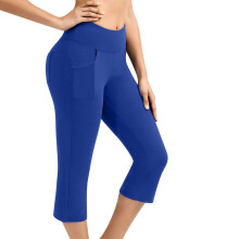 Női lezser nyári térdig érő leggings kék színben