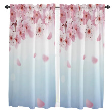 Watercolor Pink Cherry Blossom Curtains for Living Room