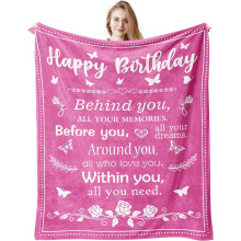 Yellow Green Blue Birthday Throw Blanket 60x50 inches