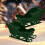 Christmas Glitter Mini Sleigh Figurines Green 7cm 2Pcs 4