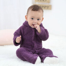 Baby Jumpsuit Plush Bear Ears Winter Warm Romper