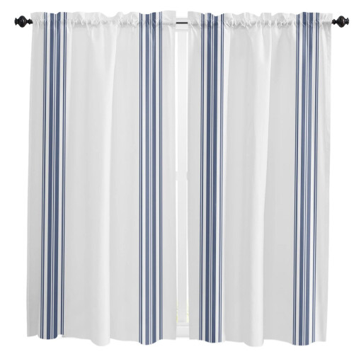 Farmhouse Stripes Black and White Curtains 2-Pack