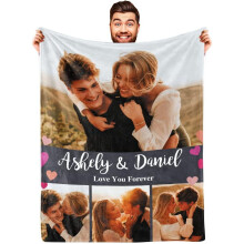 Couverture en flanelle personnalisée avec photo pour couples