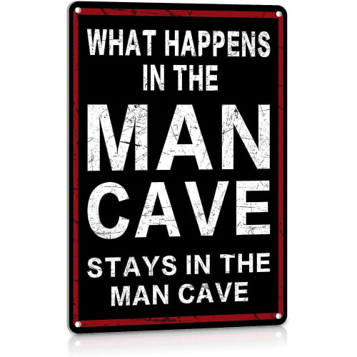 Placa de alumínio vintage para decoração de caverna masculina, 30x20 cm (12x8 polegadas)