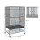 Bird Cage with Perches, Toys, Removable Base Tray and Storage Shelf, Grey 5