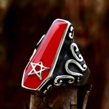 Satan Star Vampire Coffin Ring Stainless Steel Vintage