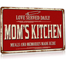 Décoration murale rustique pour cuisine, panneau en aluminium 12 x 8 pouces