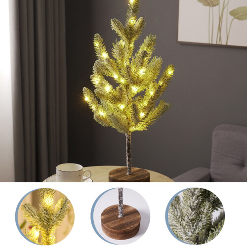 Artificial Christmas Tree with LED Lights Green 21.65 Inch 2