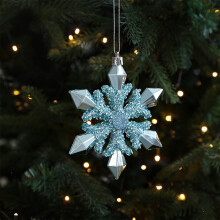 Blue Snowflake Pendant Ornament Weather-Resistant