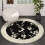 Tuitoonm Round Area Rug Modern Black White Stain-Proof 1