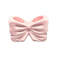 Bow Toothbrush Holder Ceramic Pink 1 Piece