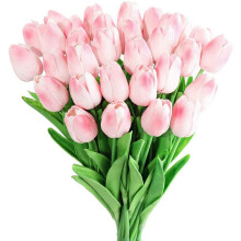 Bouquet de tulipes roses en latex artificielles pour la maison