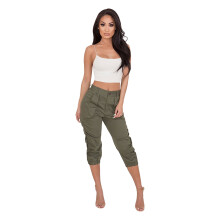 Grüne Damen-Freizeit-Caprihose, Haremshose