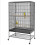 Bird Cage with Perches, Toys, Removable Base Tray and Storage Shelf, Grey 2
