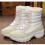 Damen-Winterstiefel Beige Samt Baumwolle Warm High-Top 2