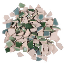 Mosaic Tiles Green Stone Irregular Shapes 200 g