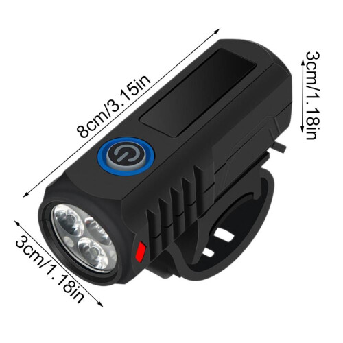 ABS Bicycle Light with 3 LEDs USB Rechargeable 3 Modes 2