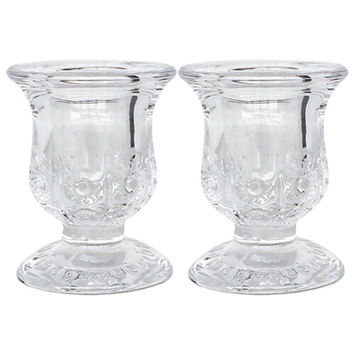 Glas-Kerzenständer-Set, klar, 2-teilig