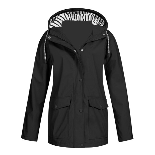 Chaqueta impermeable ligera con capucha para mujer