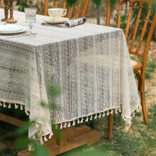 Éadach Boird Cróiseáilte Boho le Tassels Stíl Feirme