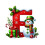 Red Initial Christmas Ornament Acrylic Snowman with Green 2