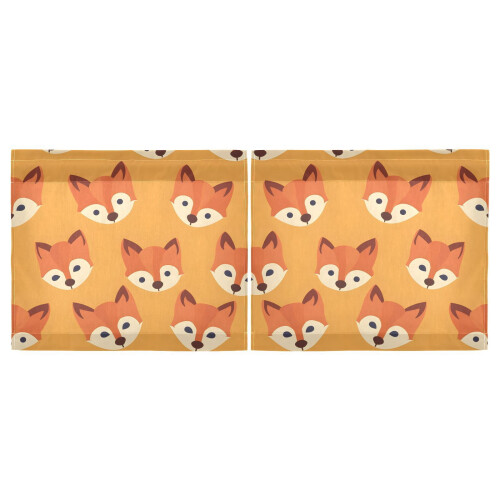 Fox Face Orange Kitchen Curtains Half Tier 27"x36" 2