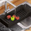 Plastic Storage Rack Black 5-Tier Adjustable Rolling Cart 7