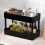 Plastic Storage Rack Black 5-Tier Adjustable Rolling Cart 6