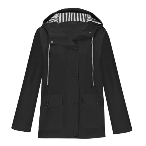 Chaqueta impermeable ligera con capucha para mujer 2