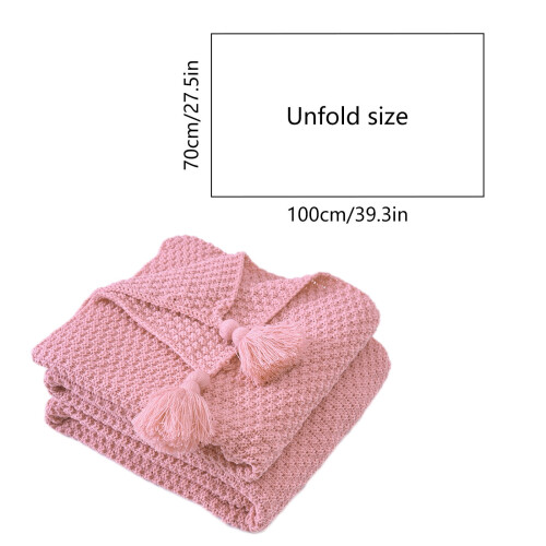 Knitted Sofa Blanket Pink Acrylic 100x70x5cm 2