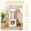 Cat Cave Bed with Washable Cushion, Platform, Scratching Post and Toy Ball 6