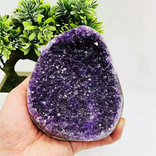 Geodo de quartzo ametista natural com base lapidada (1 peça) 2