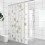 White waterproof plastic shower curtain with fish and blue 5