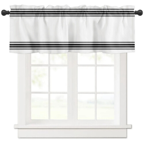 Farmhouse Stripe Black and White Curtains 2-Pack 2